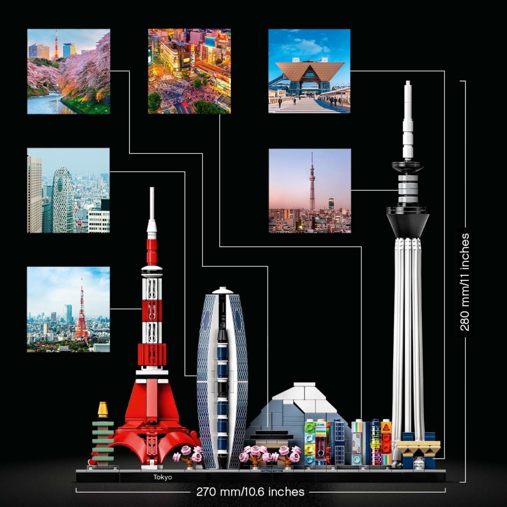 東京の各名所を表現しているLEGO（レゴ）アーキテクチャーシリーズ「東京」の参考画像