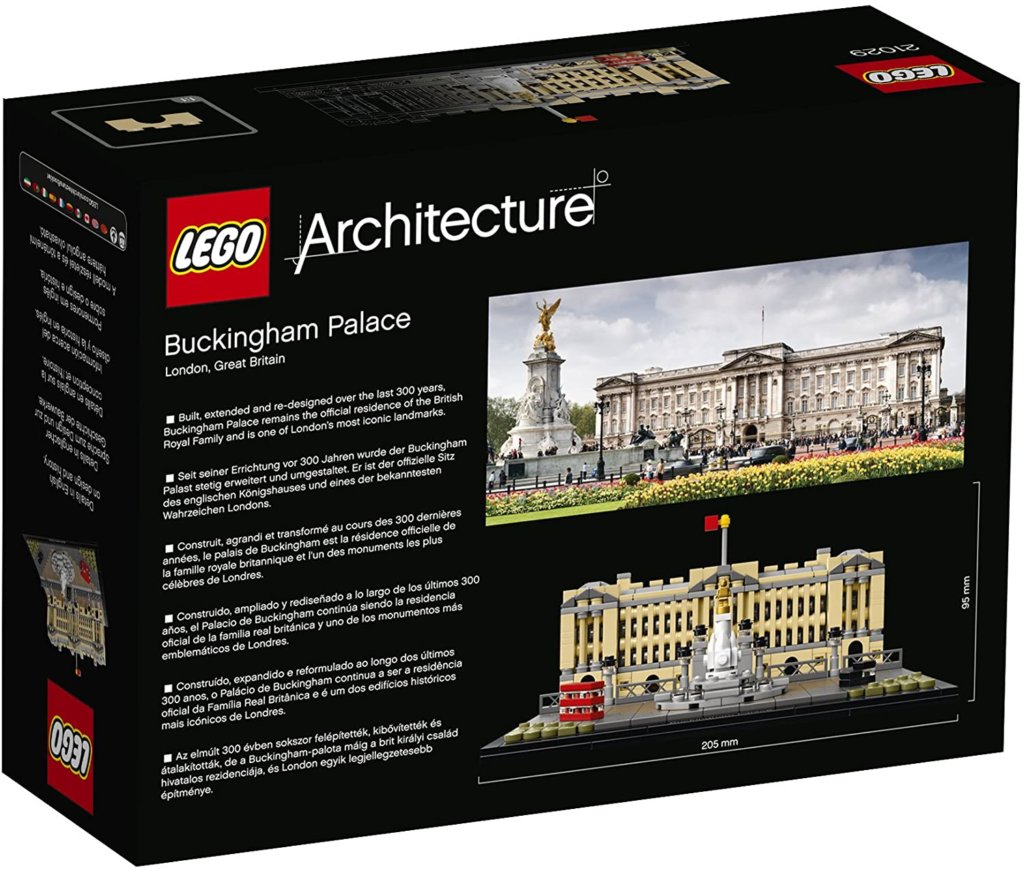 LEGO（レゴ）アーキテクチャーシリーズ「バッキンガム宮殿」のパッケージ（裏）の参考画像