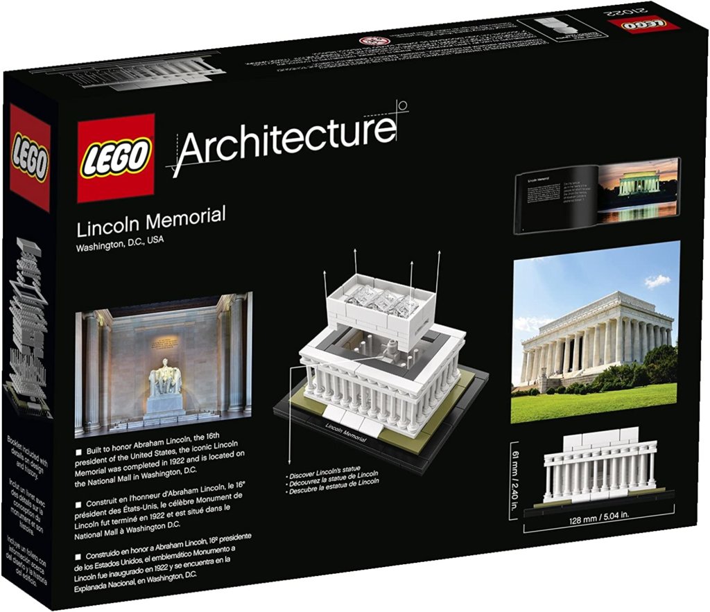 パッケージも飾りになるLEGO（レゴ）アーキテクチャーシリーズ「リンカーン記念館」の参考画像