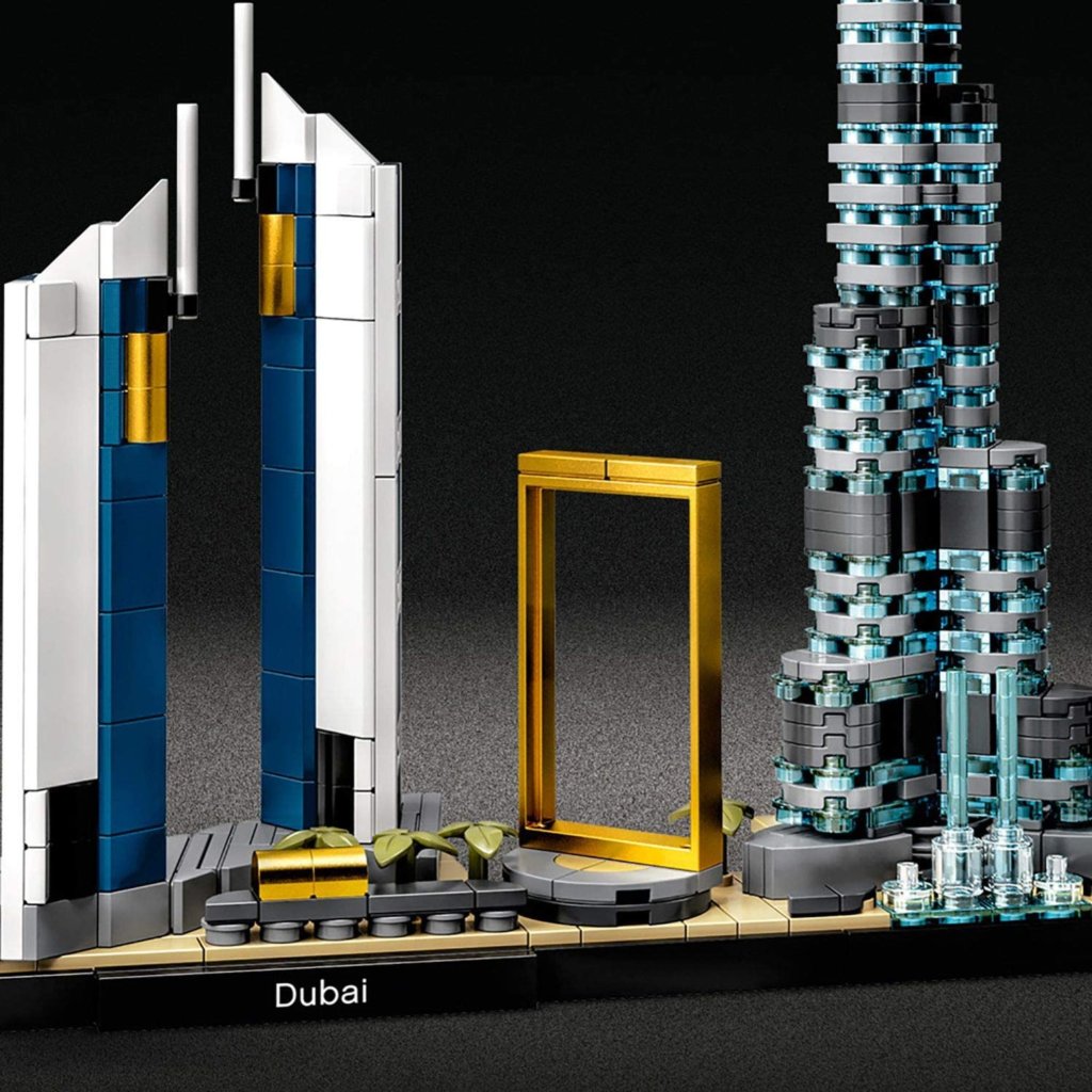 「Dubai」のネームプレートと基礎版付き　LEGO（レゴ）アーキテクチャーシリーズ「ドバイ」の参考画像